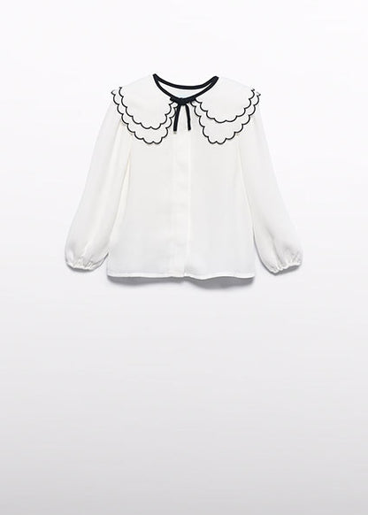 Kids | Blusa chiffon colletto ricamo bambina