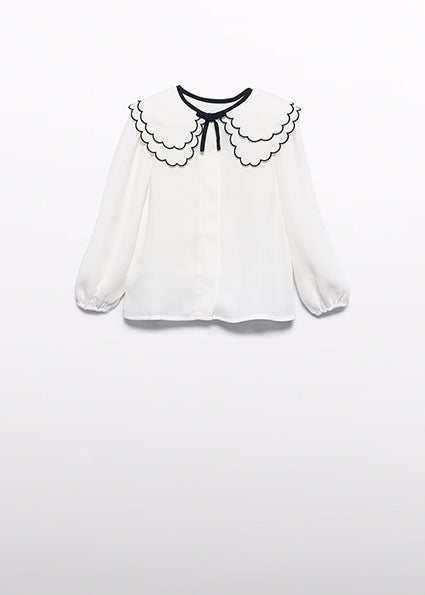 Kids | Blusa chiffon colletto ricamo bambina