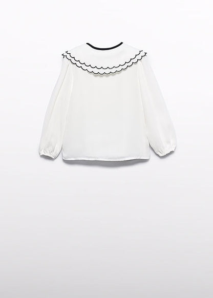 Kids | Blusa chiffon colletto ricamo bambina